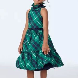 janie & jack the tartan party dress taffeta green navy plaid dress 12 yrs